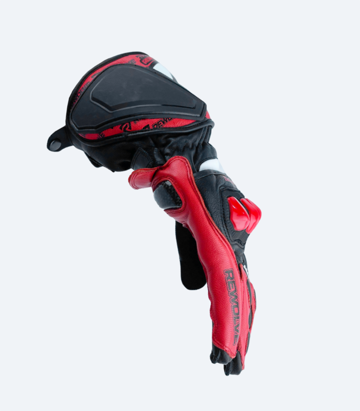 Kaizen motorcycle leather gloves backside