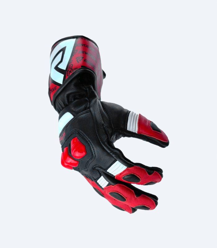 Kaizen motorcycle leather gloves thumb side