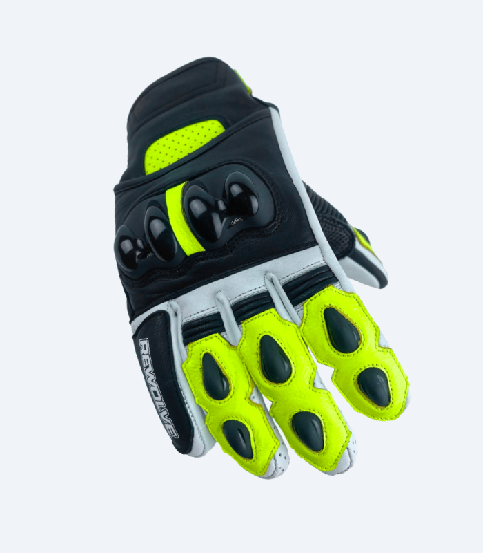 rock motorcycle gloves back Rock motorcycle leather gloves back view