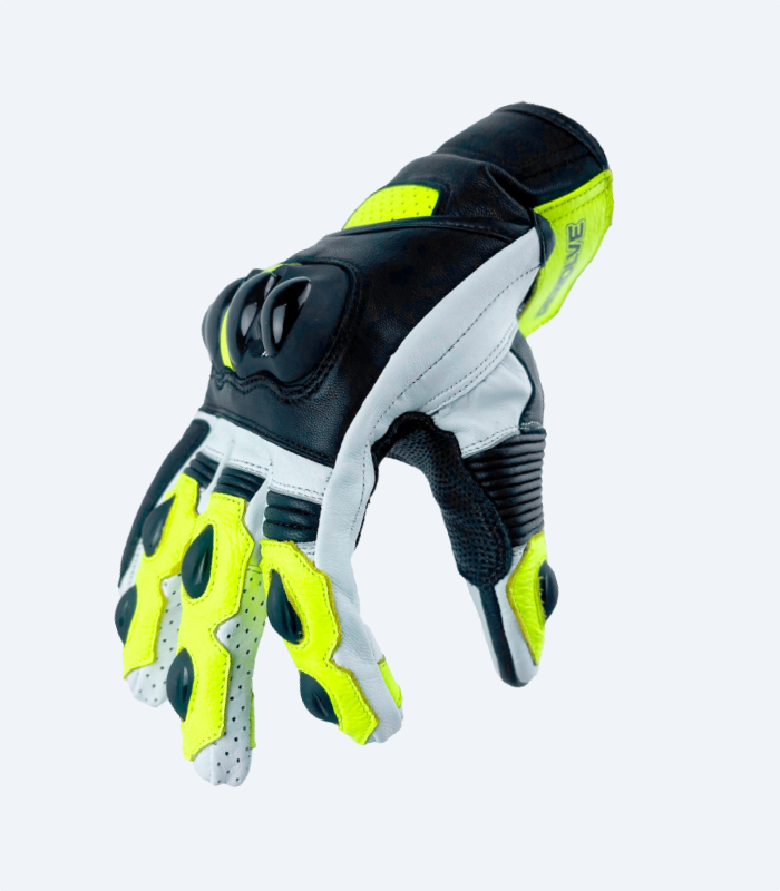 Rock motorcycle leather gloves thumb sdie view