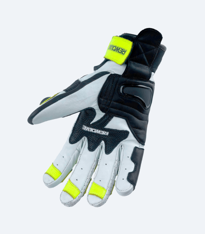 Rock motorcycle leather gloves palm view