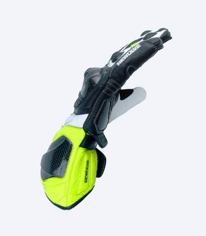 raze motorcycle leather gloves down side view