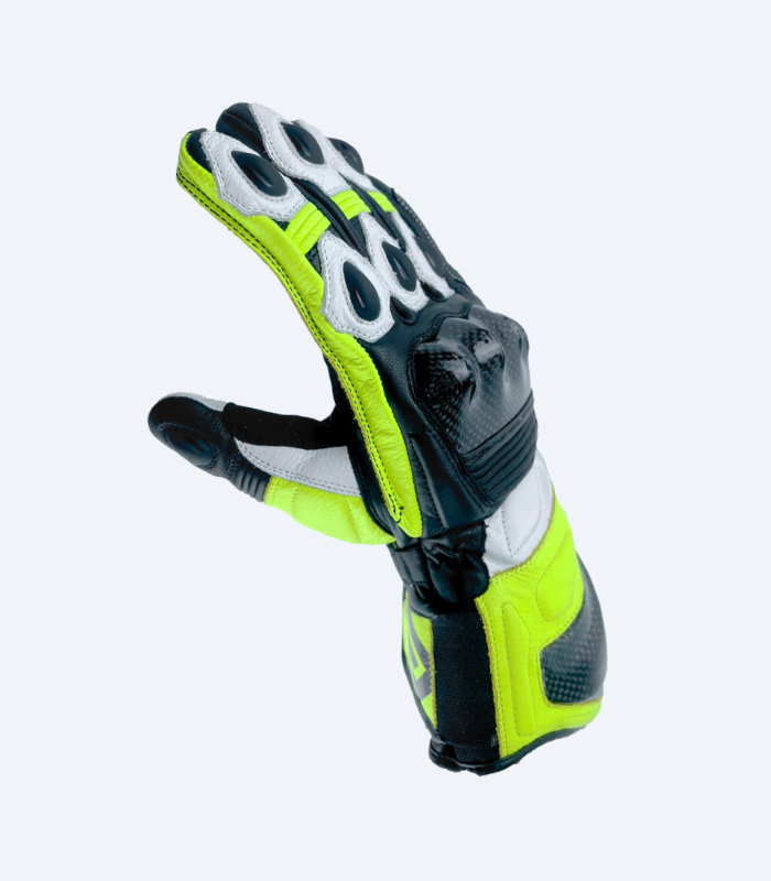 raze motorcycle leather gloves thumb side view