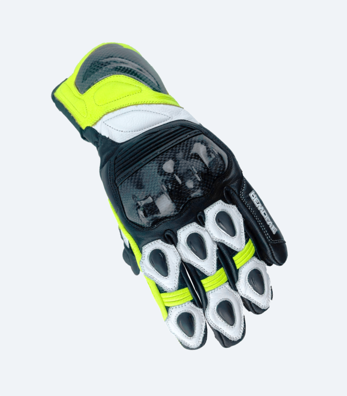 raze motorcycle leather gloves top view